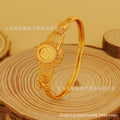 Trendy bohemian floral bangle bracelet, paired with a blooming high-end luxury bracelet as a bridal gift