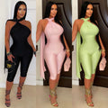 C7719 cross-border   fashion women's sexy casual solid color open-back jumpsuit