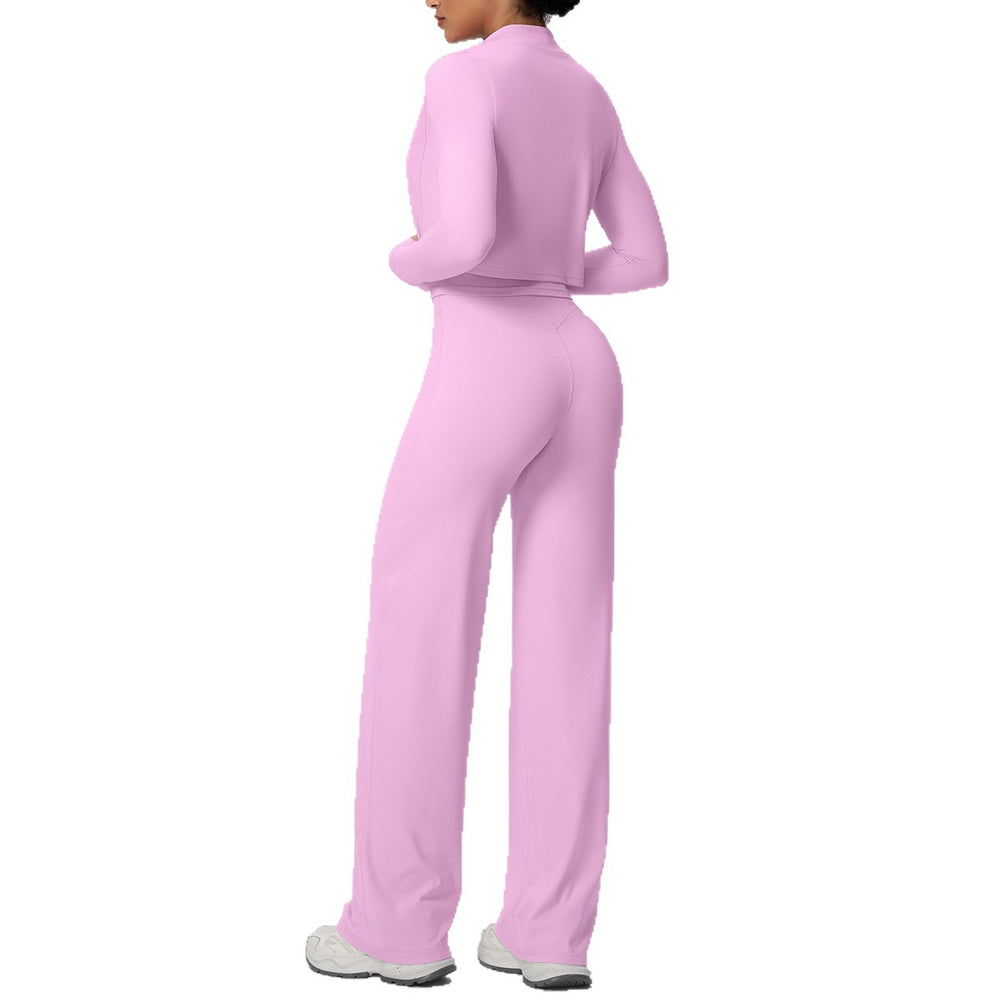 New barely-there quick-dry activewear set: outdoor casual running & fitness outfit - butt-lifting, tummy-control, wide-leg yoga leggings