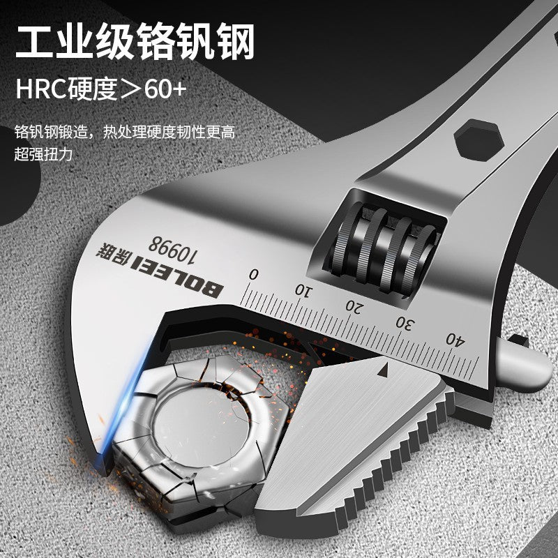 Adjustable wrench multifunctional quick opening wrench chrome vanadium steel adjustable pipe pliers labor-saving household tool set