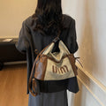 Casual retro large capacity tote bag women's 2025 new single/double shoulder backpack trendy versatile crossbody commuter bag