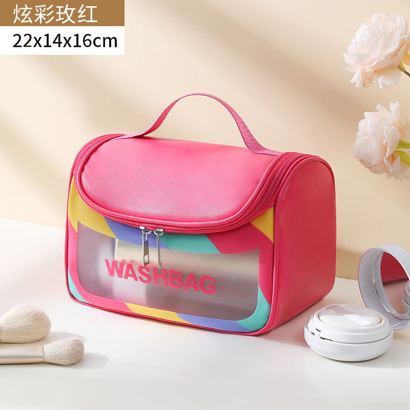 pvc  colorful dopamine portable cosmetic bag gift storage high value large capacity waterproof toilet bag