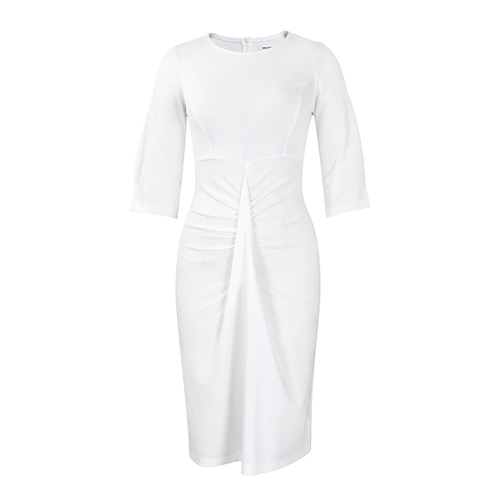 D387 european and american women's clothing  new fashion elegant pleated bodycon plus size export dress pencil skirt