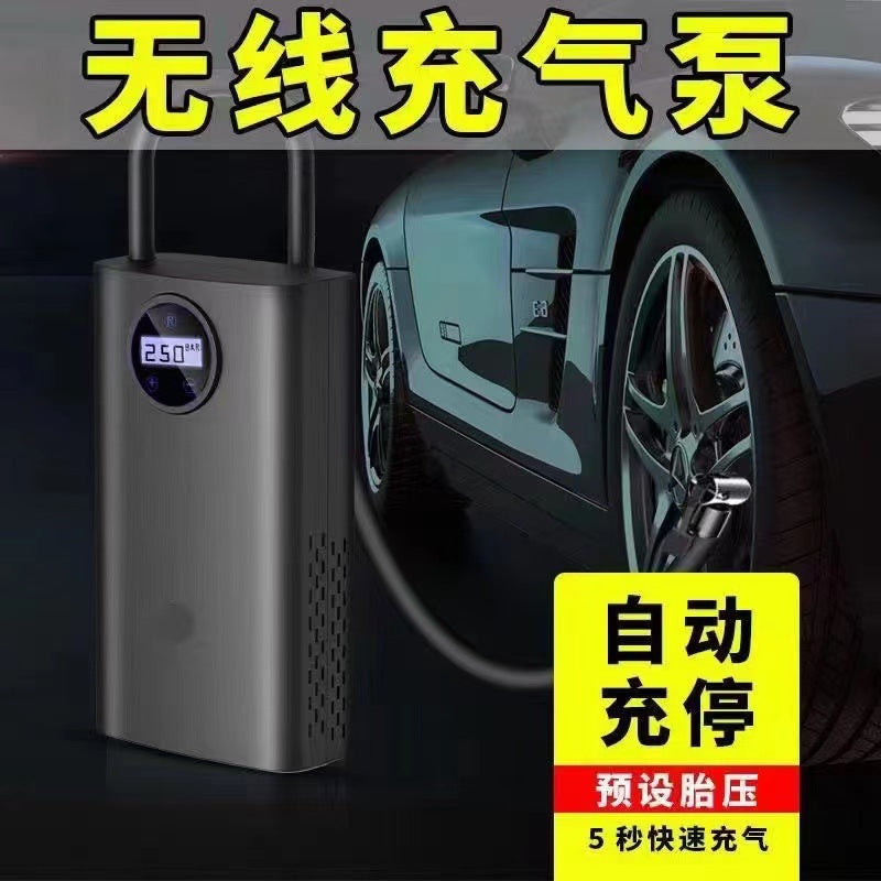 Car air compressor, electric cordless tire inflator, universal tire pump with rechargeable digital display