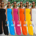 C7465 cross-border   fashion women's solid color loose casual wavy pattern jumpsuit new