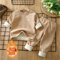 Kidsheattechsuitfleece-linedthickenedfall and winternew arrivalbaby bottomintimatesmiddle child autumn clothes and long trouserschildrensuit