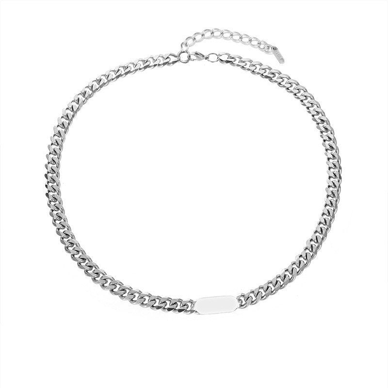 Jackson wang's same titanium steel cuban necklace cross-border fashion men's trendy brand clavicle chain accessories necklace stainless steel jewelry