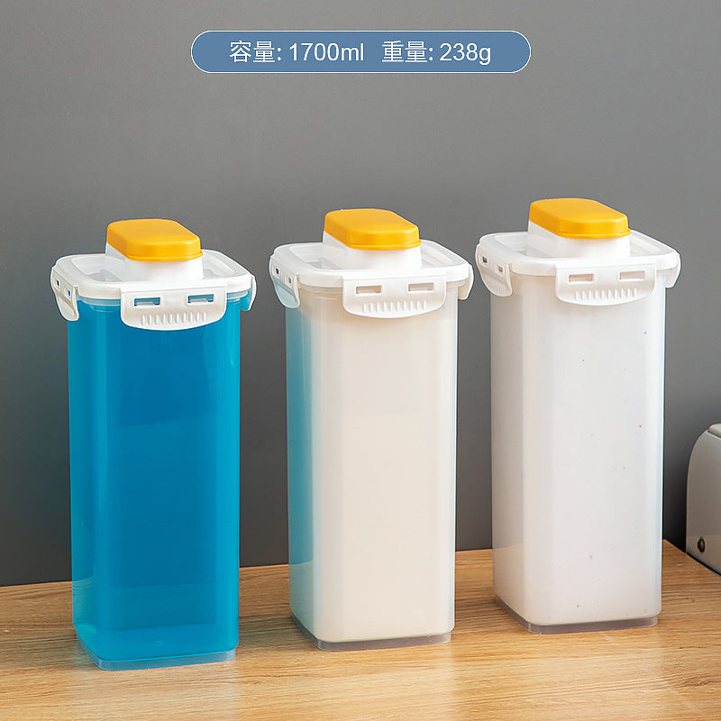 Dormitory household laundry detergent storage box Plastic with lid classification Transparent sealing Multifunctional laundry detergent storage tank