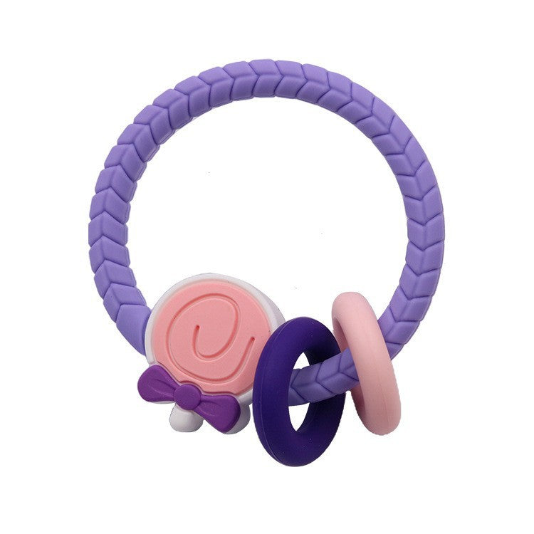 Food Grade Silicone Bite Le Toothpaste Lollipop Cactus Hand Grip Ring Toothpaste Infant Toothpaste Grinding Stick