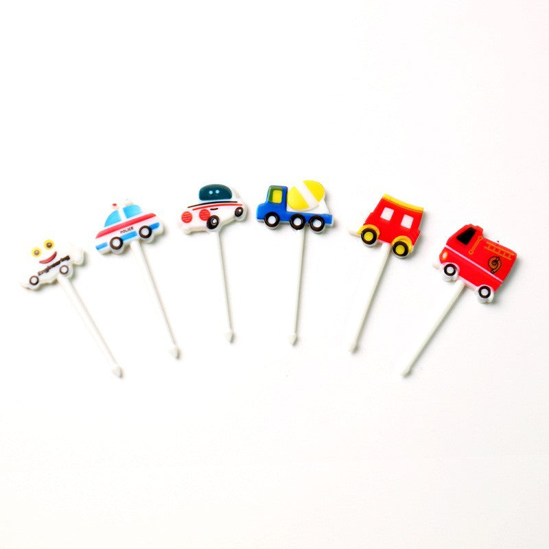 cartoon fruit fork set - cute animal creative fruit picks, bento fruit forks, dessert forks - wholesale