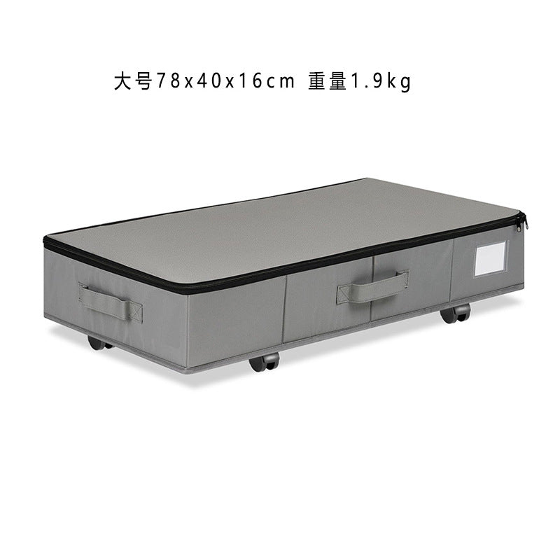 Cross-border hot-selling new storage box Oxford cloth with wheels, under-bed storage box, bedroom shoe storage box foldable