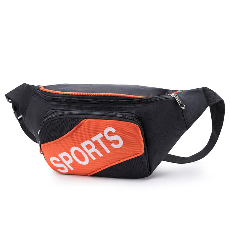 Fanny pack wholesale men's sports waist bag mobile phone fanny pack outdoor polyester shoulder messenger bag men's breast bag wholesale