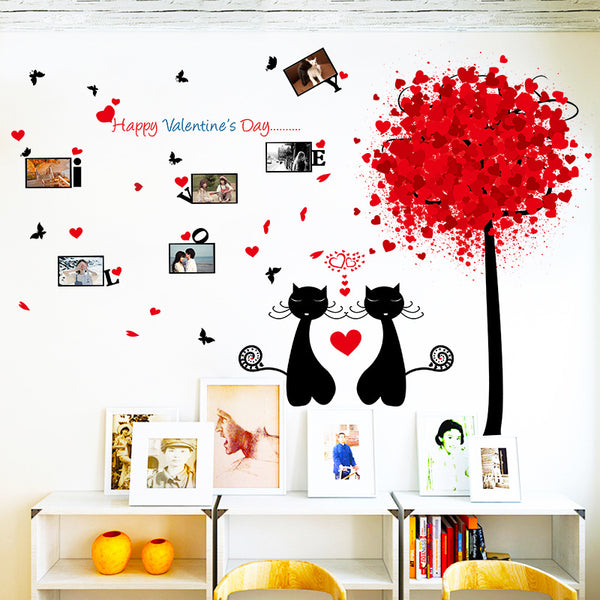 European new love tree wall sticker living room bedroom background wall decorative sticker mural sticker wallpaper XL8266