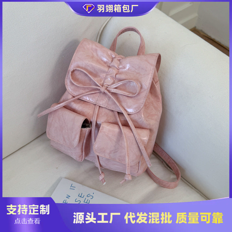 Cross-border Korean version backpack women's 2025 new trendy versatile shoulder bag going out commuter small backpack