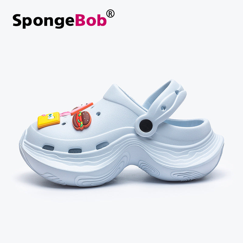 Spongebob squarepants platform clogs - women's 2025 new summer collection - outdoor, non-slip, beach sandals, height-increasing slides