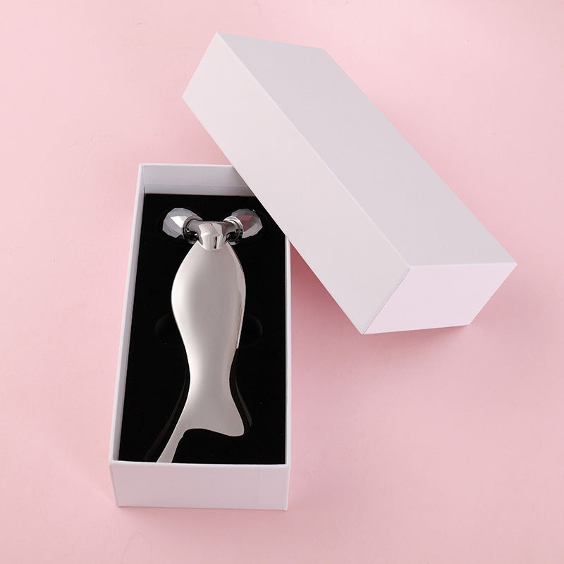 Manufacturer's 3d roller massager, facial lifting and firming v-face beauty massage stick, handheld metal scraping instrument
