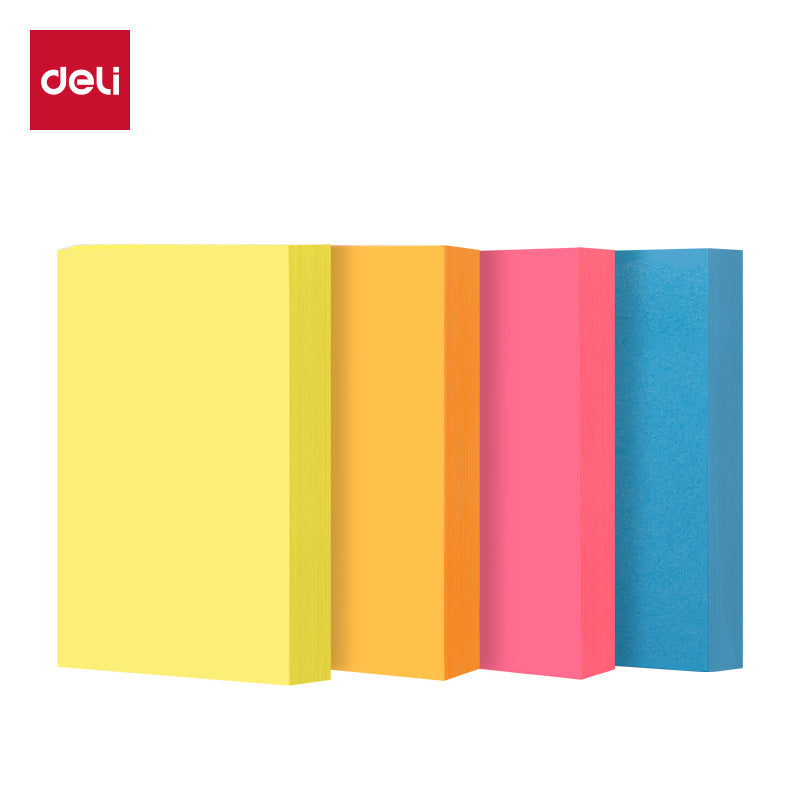 Deli BT350 fluorescent note sticker Post-it note paper stationery note sticker can be torn and glued