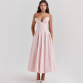 Exportfashion style  spring new arrivalsexy long skirt tube top skirt v pointed fishbone waist a swing dress for women