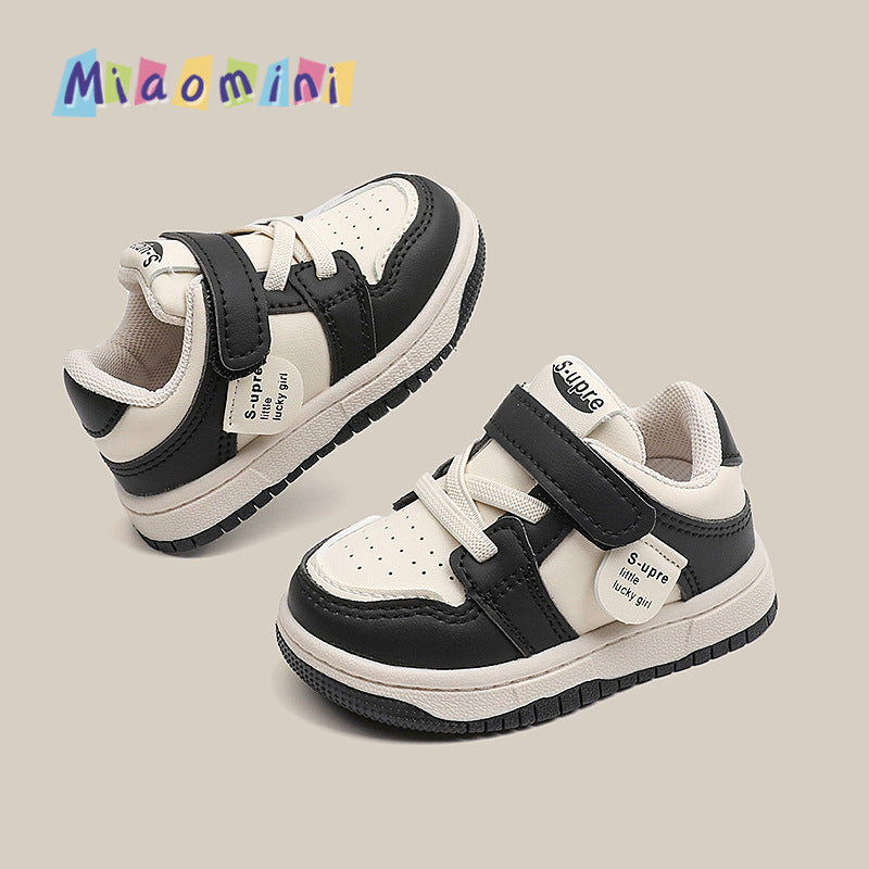 spring/autumn new korean style boys' baby shoes, white sneakers, first walking shoes, children's athletic shoes, unisex kids' skate shoes