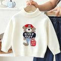 Kids' crewneck knit sweater & cartoon bear denim pants set - new  collection