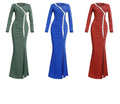African plus size women's clothing new arrivalfashionexport socialite evening dress   hot diamond v neck long skirt