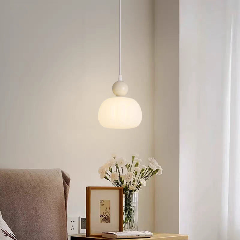 Pumpkin internet celebrity cream style chandelier bedroom bedside warm atmosphere cotton kids room living room tv background wall lamp
