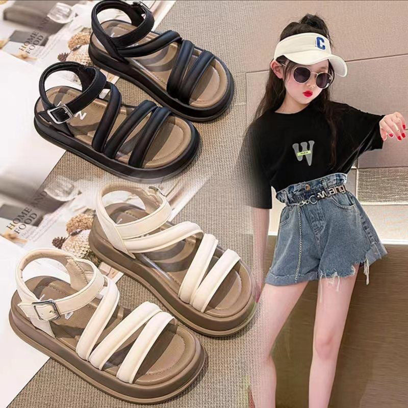 Girls' open-toe sandals: stylish summer new arrivals - korean style, princess-inspired, cute, versatile, and chic for students