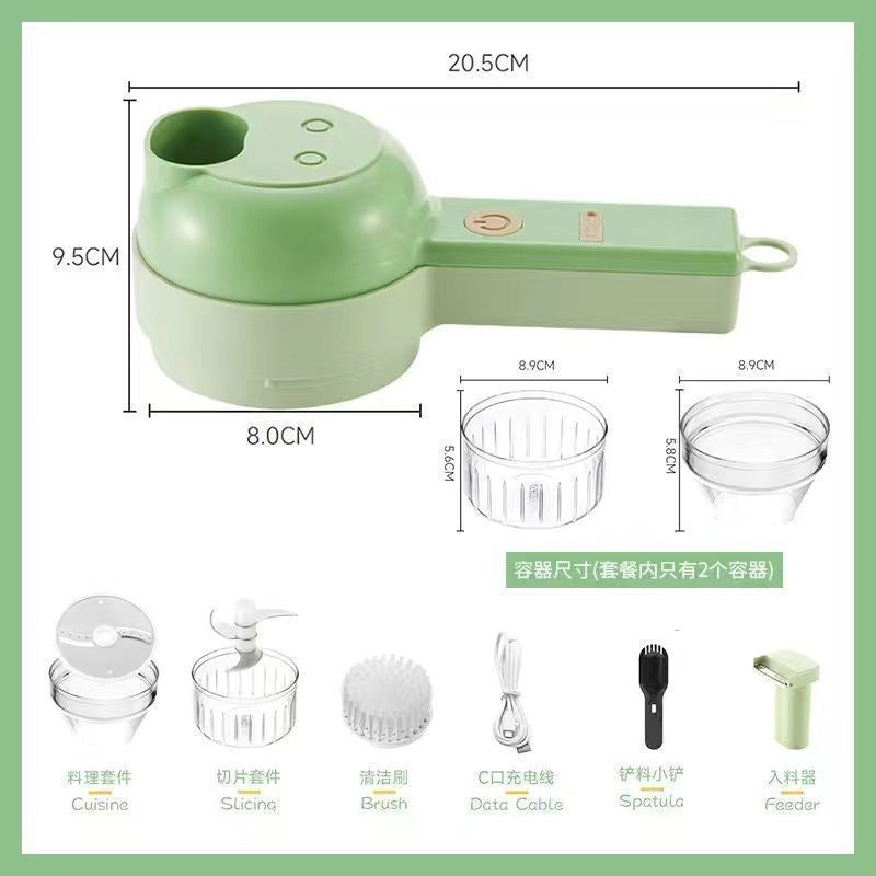 New arrival gatling vegetable cutter multi-functional for home slicing handy gadget garlic pounding grinding storm electric handheld food processor