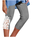 cross-border women's summer solid color lace trim casual leggings yoga pants - can be worn as capri pants