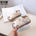 Vancahao kids' soft-soled first walking shoes,  summer new korean style girls' bowknot princess sandals, beach shoes