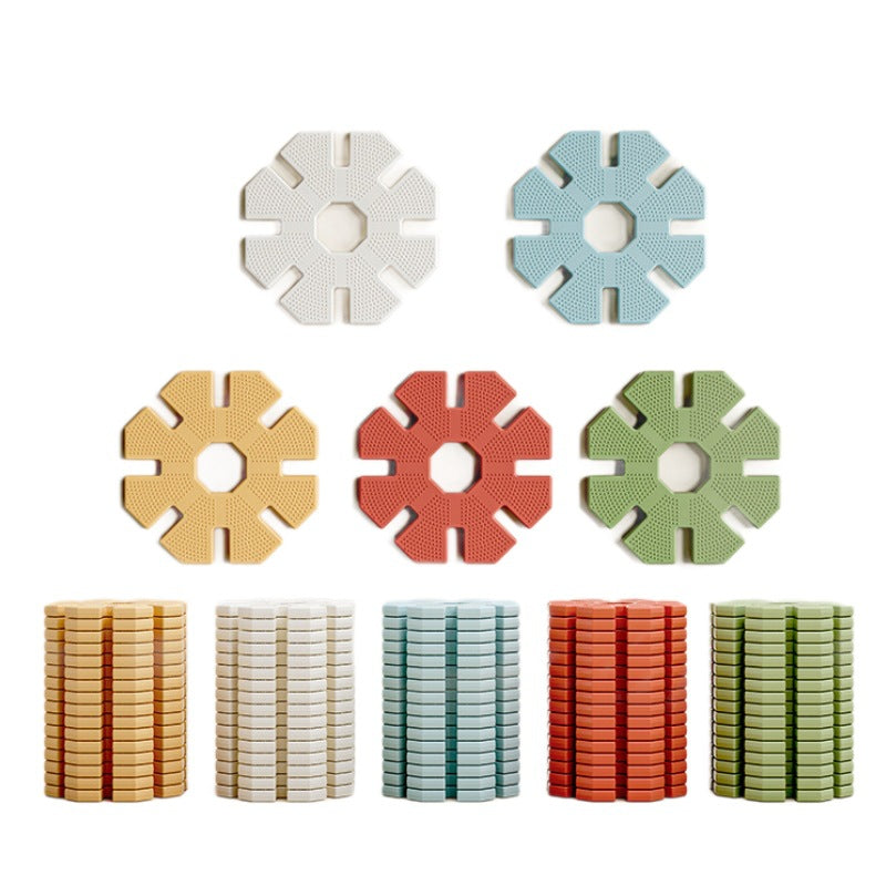 Qiao Le Xiong Snowflake Pieces Children's Extra Large Mosaic Plastic Building Block Large Construction Area Baby Assembling Educational Toys