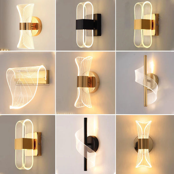Wall lamp Nordic LED bedroom lamp Modern minimalist creative staircase aisle lamp Streamer living room atmosphere bedside lamp