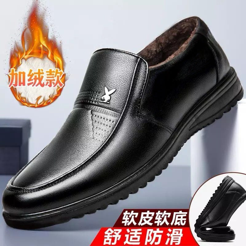 Fleece-linedthickenedboots men's winter men's shoes new arrivalmen boots k-style high-top easiest for matchheight increasercasual leather shoes
