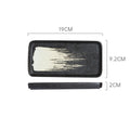 Japanese retro ceramic rectangular sushi plate - perfect for home use, desserts, pastries, creative flat plates, dim sum, and snacks
