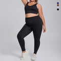 plus size high elastic yoga fitness wear women's brushed nude yoga wear suit running bubble wrap sportswear