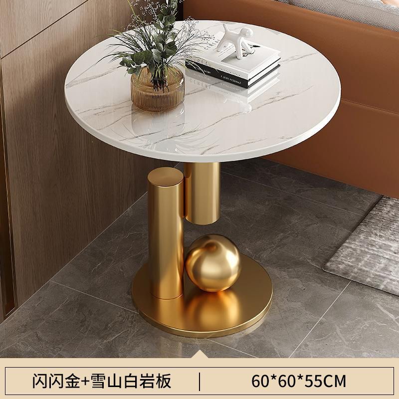 Creative accessible luxury round slate coffee table table balcony office sofa living room small apartment small table side table bedside
