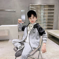 Boys' fall outfit set:  new fleece-lined trendy & stylish kids' autumn/spring tracksuit for older boys