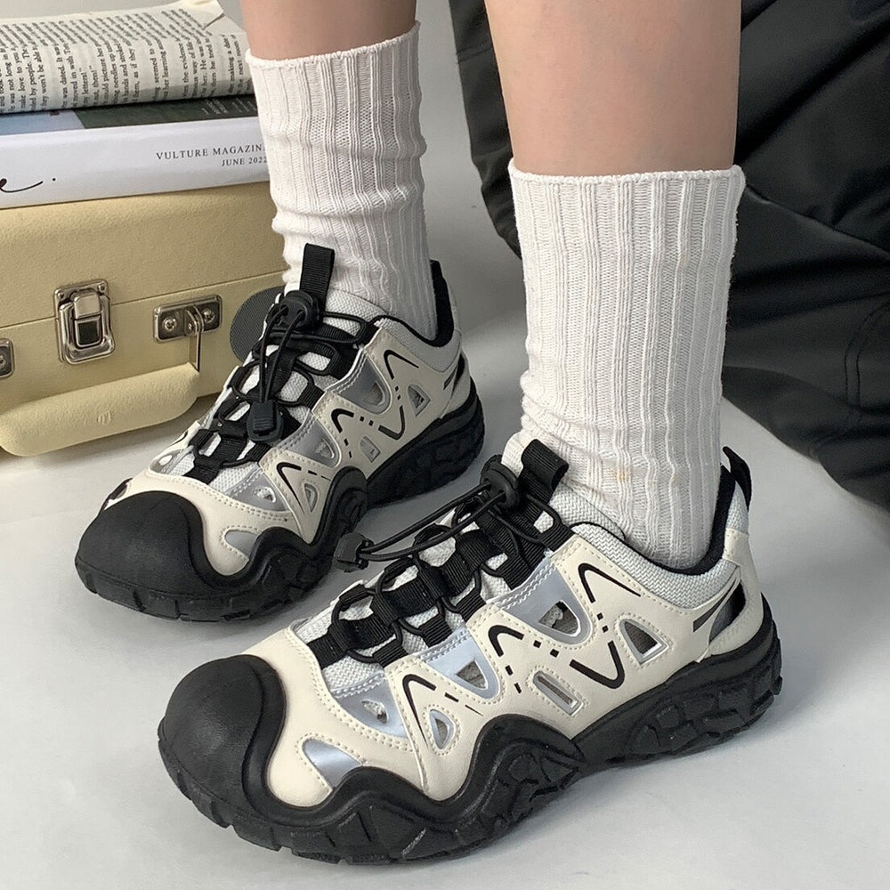 Fashionable outdoor hollow-out casual shoes for women, 2026 summer new collection, chunky sneakers, running shoes, hiking shoes, dad shoes
