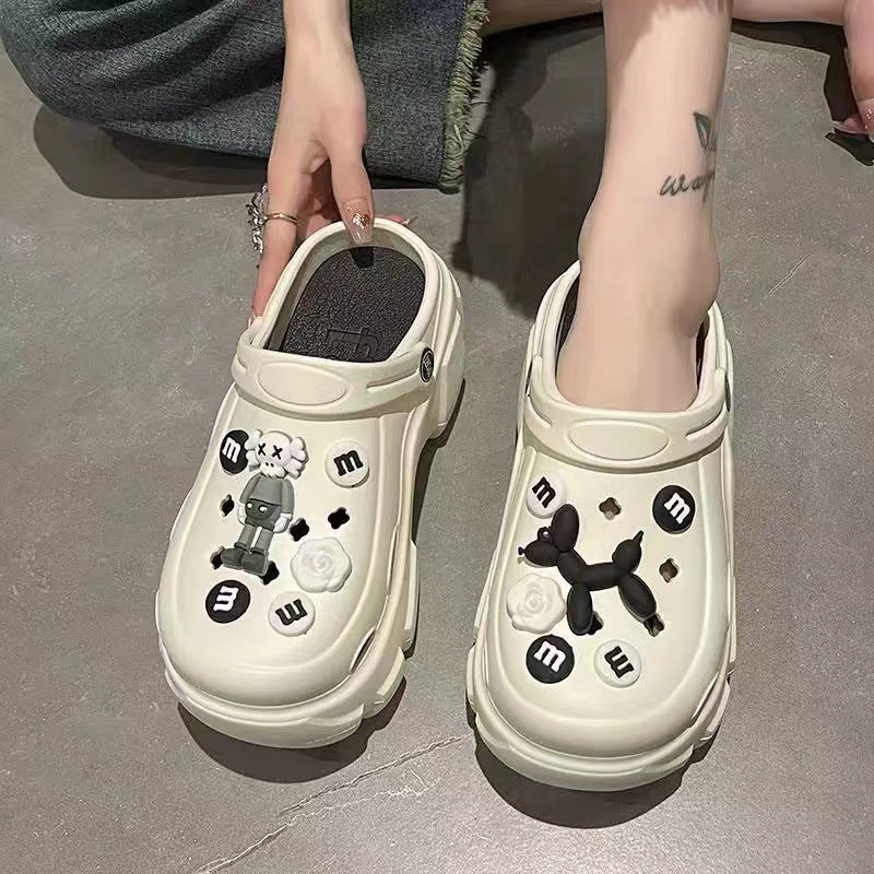 Thick sole crocs women's new arrival heightenednon-slipfashionpopular popular beach sandals outwear summer wholesale