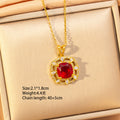 X8314-8 gold square necklace
