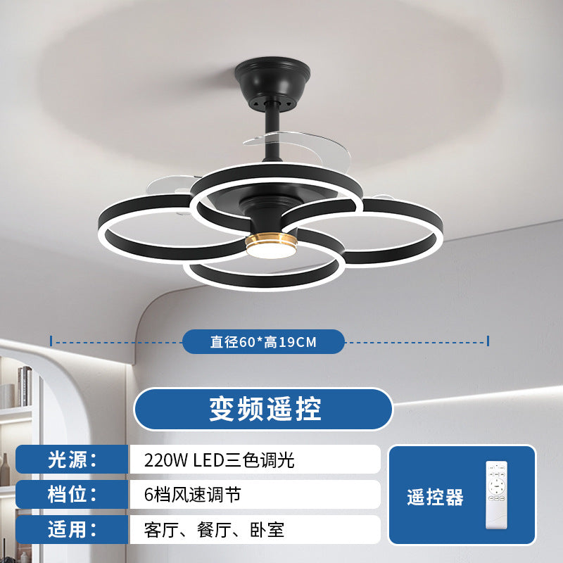 2024 Modern Simple Atmosphere Light Luxury Modern Living Room Fan Light Guangdong Zhongshan Lighting New Living Room Main Light