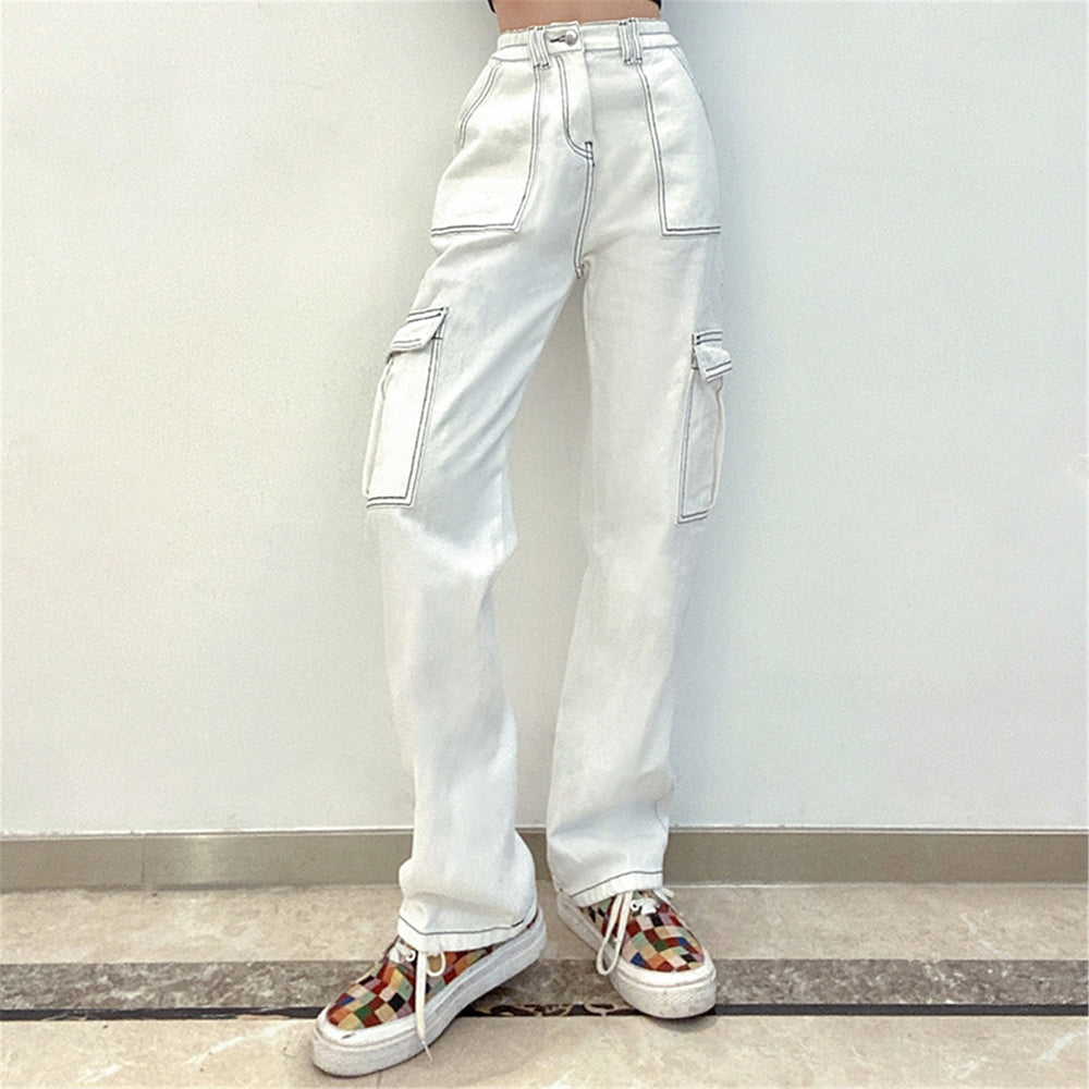 Ebay fashion cross-border  new arrival denim semi-elastic design stylisheasiest for matchworkwear pants  women's fashion