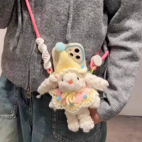 Lop-eared Rabbit Plush Doll Rabbit Pendant Mobile Phone Back Clip Lanyard Cute Bag Pendant Mobile Phone Accessories None