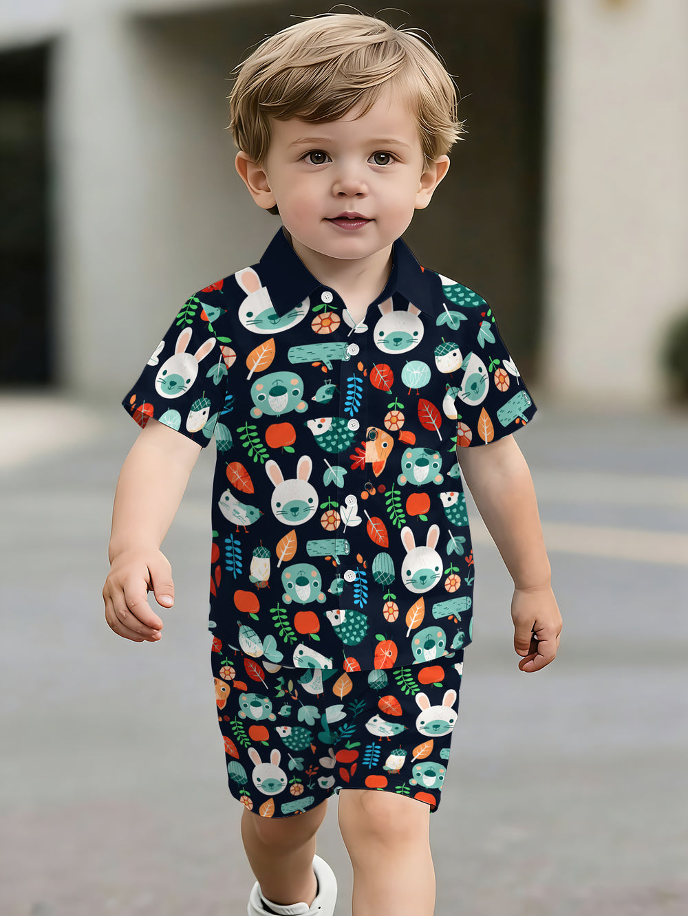 hot-selling children's short-sleeved shirt set, casual shirt set, summer simple stripes, dropshipping available