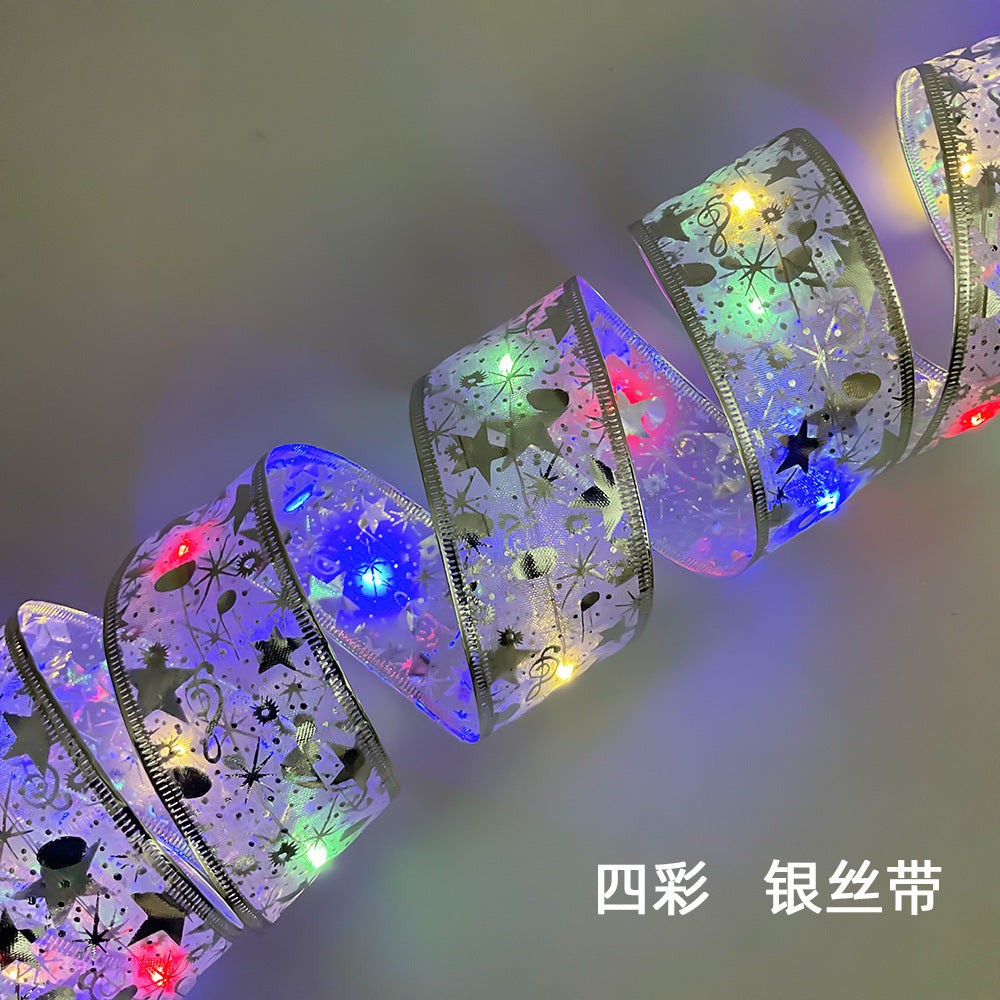 LED Bouquet Gift Box Christmas Ribbon Lights Colored Lights Flashing String Lights Gypsy Bedroom Closet Christmas Decorative Lights