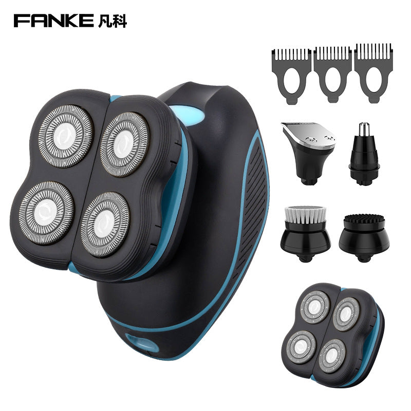 8w cross-border electric shaver floating four-head bald hairdressing full body water-based rechargeable razor shaving artifact