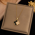 [titanium steel] cross-border popular four-leaf clover necklace for women, accessible luxury, fashionable, stylish, high-end, niche clavicle chain wholesale