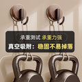 Walnut wood grain suction cup hooks - no drilling, heavy duty, over-the-door organizer for backpacks, hats, bathroom storage