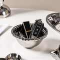 Trendy, electroplated silver heart ceramic plate - high-end desktop organizer for jewelry and cosmetics