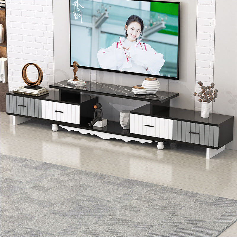 Tempered glass extendable tv stand & coffee table set - minimalist modern european style for small apartments - home living room tv cabinet